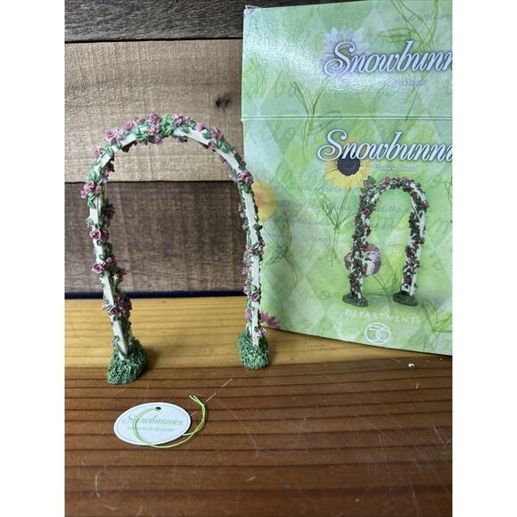 Vintage 1999 Dept 56 Snowbunnies Spring Trellis In Bloom In Box - Picture 1 of 5